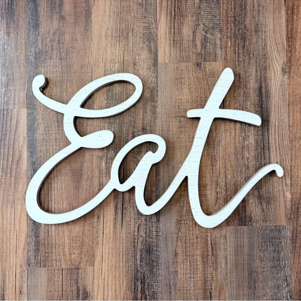 Hobby Lobby White Script "Eat" Wall Decor